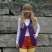 Vintage 70s Crocheted ITALIAN Wool Vest S M - Hippie - Boho