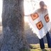 Vintage 1970s Granny Square Crochet Poncho with Fringe Long Oversized Boho Hippie