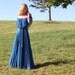 Vintage 1970s Formal Dress Evening Gown Empire Waist Lace Pleated Small to Medium