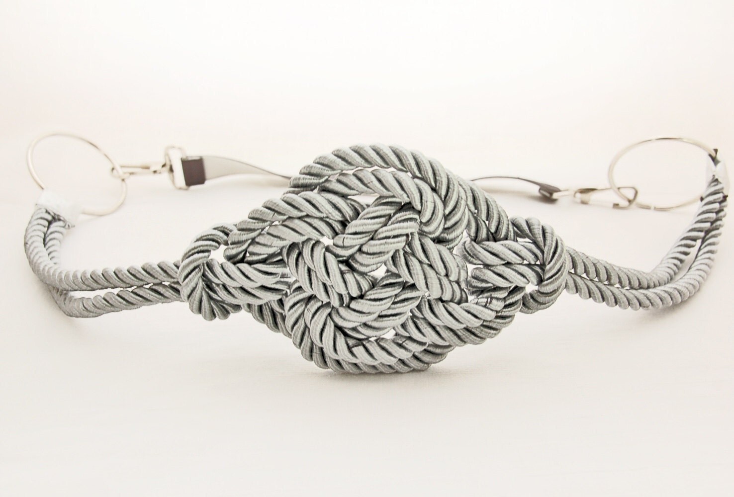 Nautical Wedding Belt Sailor Knot Belt Silver Rope by PettiBear