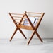 danish modern wood magazine rack