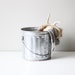 vintage galvanized carry pail / gray metal bucket