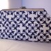 Blue and White Handmade Abstract Cotton Clutch Bag