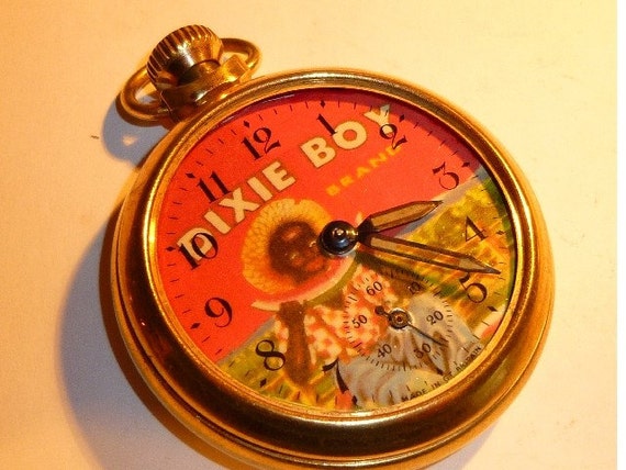 Dixie Boy Black Americana Picture Pocket Watch