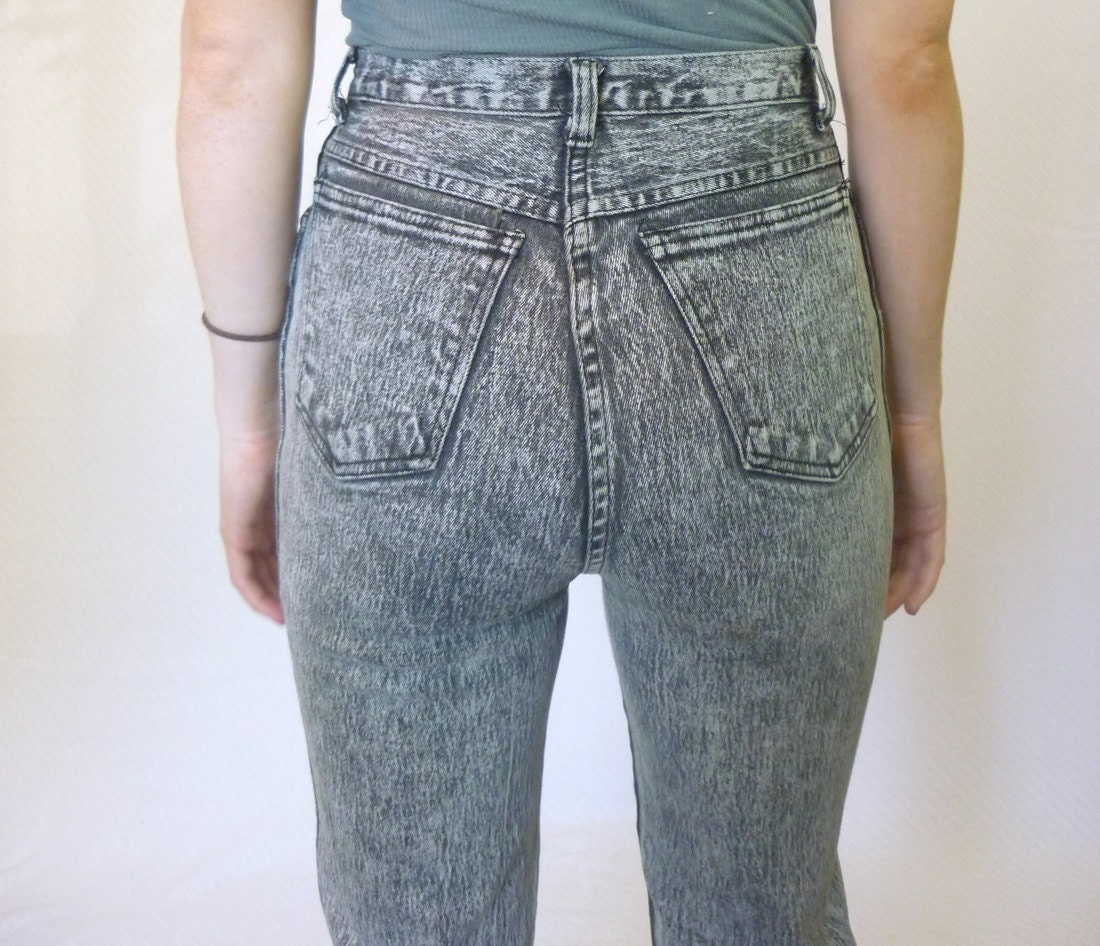 vintage 1990s acid washed grunge jeans / 90s high waisted acid