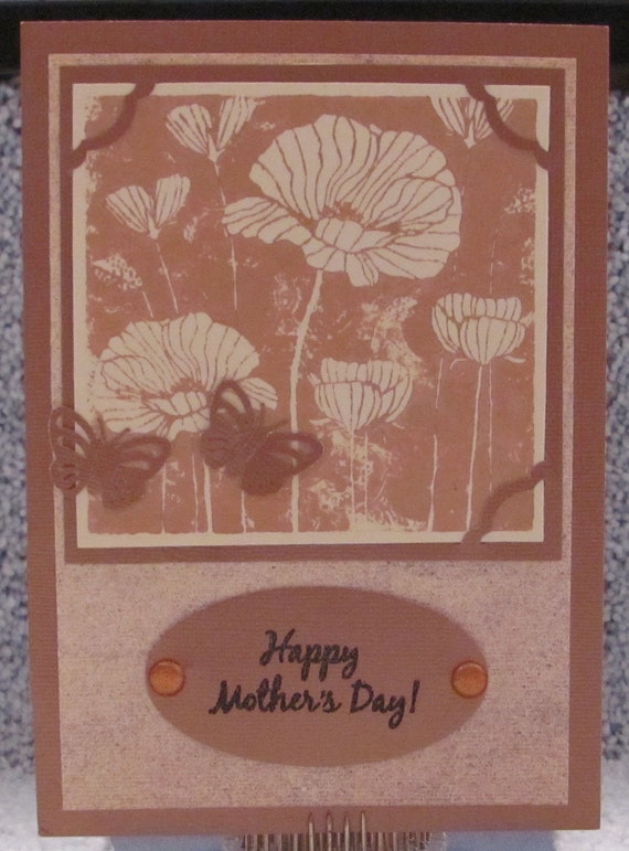 Happy Mother's Day Bronze Butterfly A7 Card Mom's Mother Mommy Card Butterflies