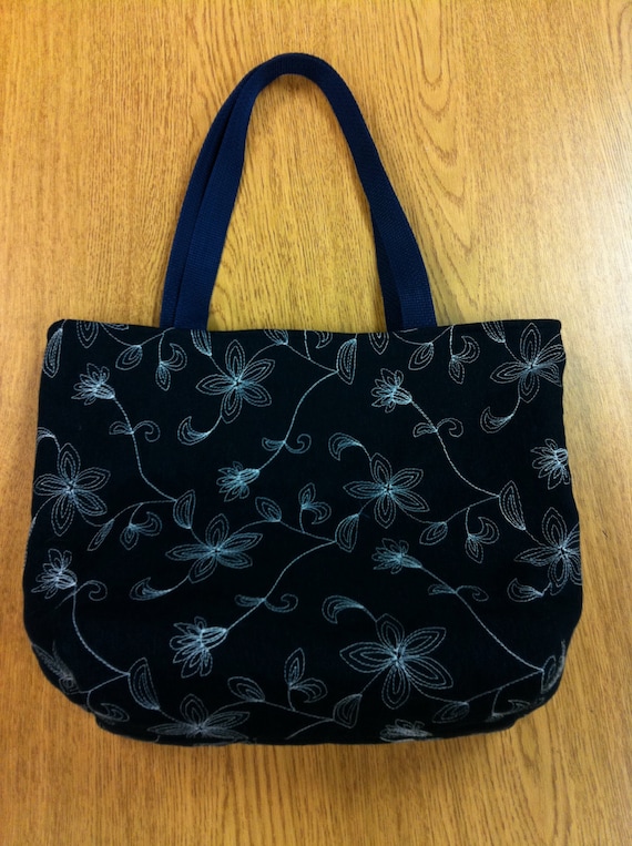 Cute Embroidered Denim Tote Bag for Ladies or Teens