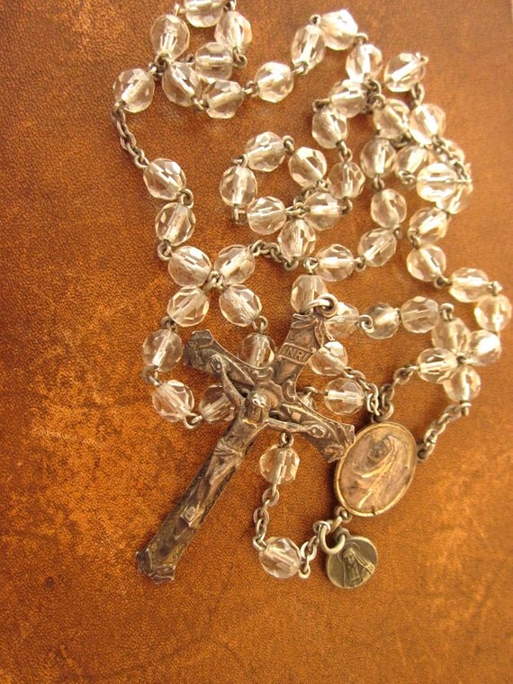 Sterling Chapel Crystal Rosary Italy