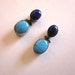 Sterling Silver Turquoise Lapis Earrings Post Back