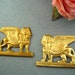 2pc large Egyptian sphinx raw brass stampings-- jewelry findings (RB153)