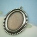 1 pc Beaded Edge Pendant Settings 18x13mm Oxidized Silver