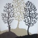 Three Brown Winter Trees Original Papercut