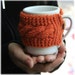 Knit mug cozy cup cozy pumpkin orange gift under 10 Christmas mug hugger coffee cup cozy