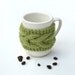 Coffee tea cup cozy mug cozy Green leaf