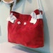 CLEARANCE PRICED - Teen or Adult - Handmade Red and White Leather Jacket Handbag - Purse