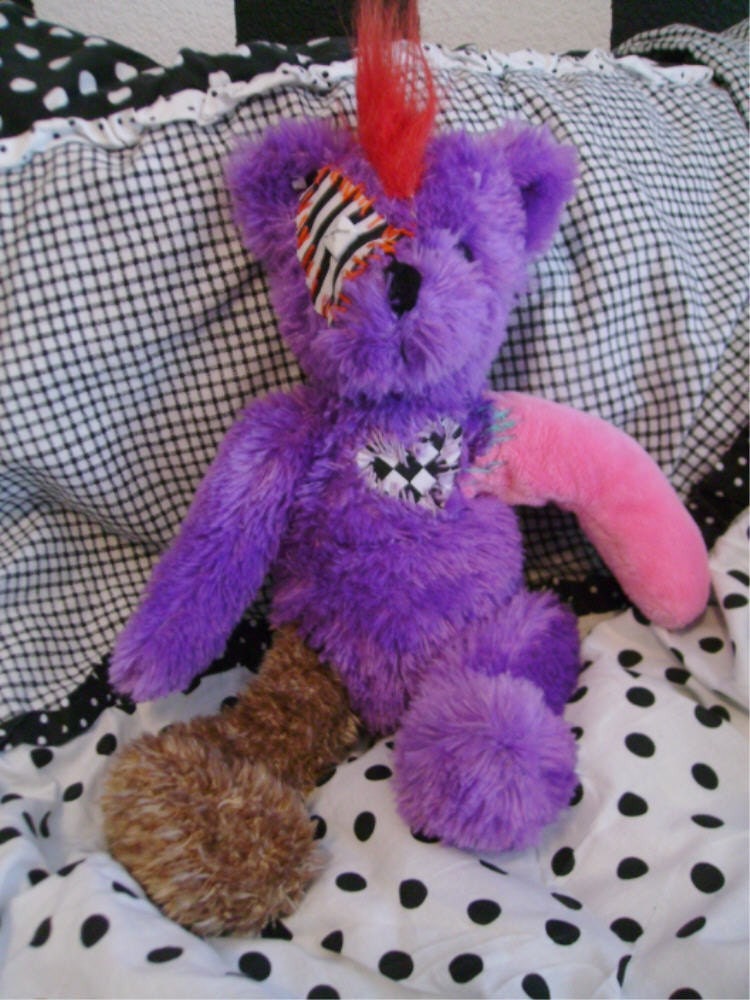 teddy bear with mohawk