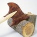 Wooden Hair Stick - Hair Axe - Maple and Redwood Burl - No 21