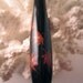 The Japanese Maple Leaf Lovers Hairstick Featuring African Blackwood Inlaid with Red Jasper and 14 Carat Gold Leaf