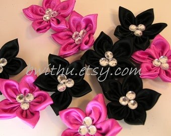 Custom Hand Made Flowers-(Set of 10 satin flowers)