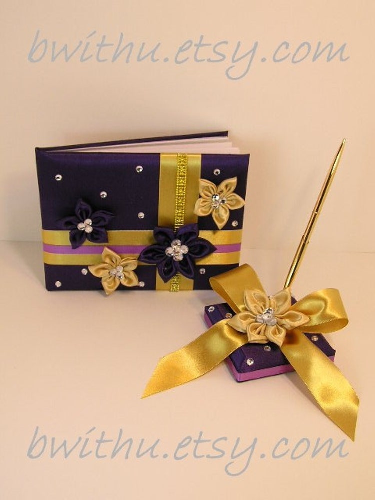 Wedding Guest Book and Pen Set Custom MadeONLY by bwithustudio