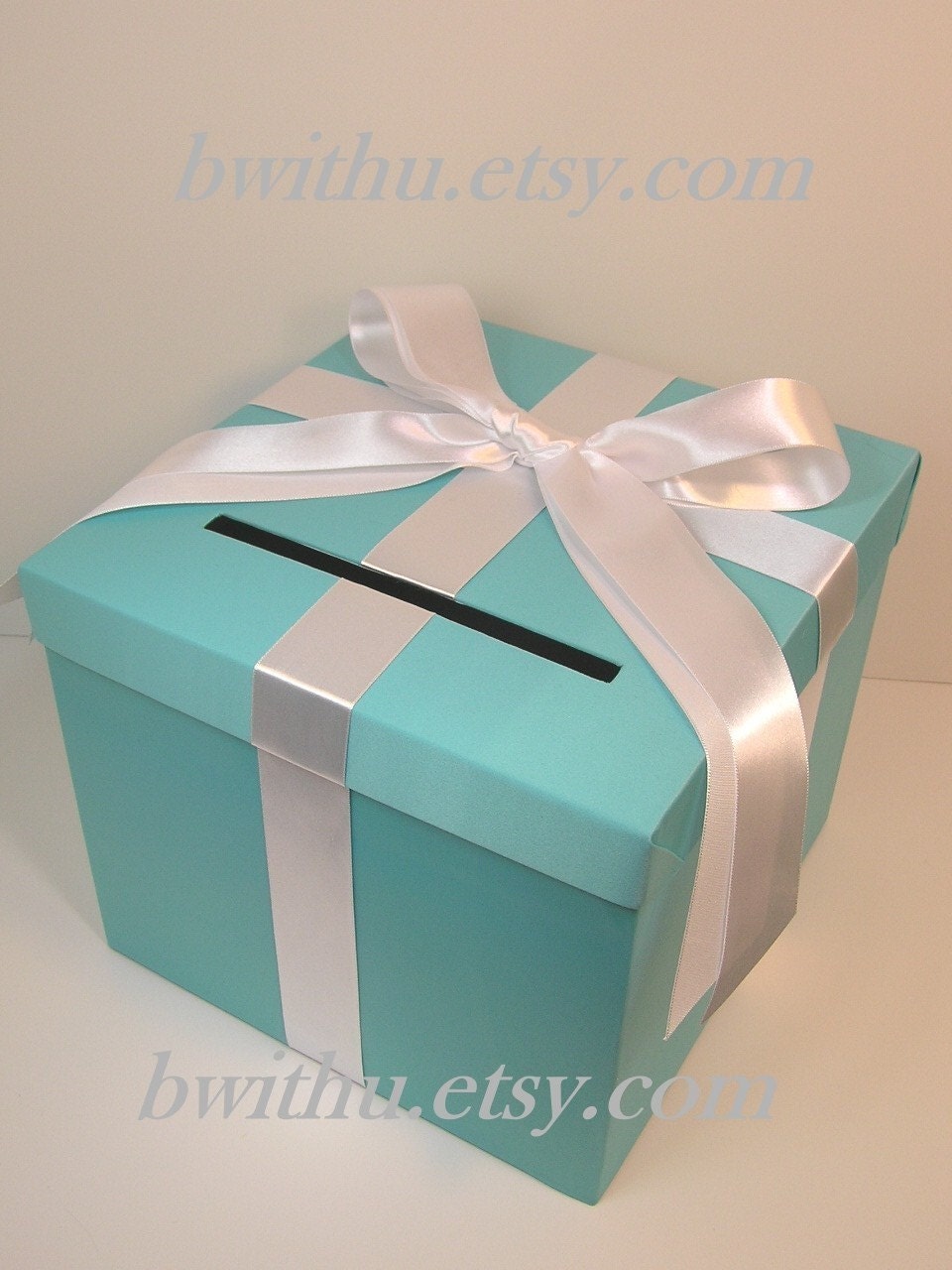 Blue Wedding Card Box Gift Card Box Money Box by bwithustudio