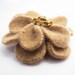 Upcycled Cashmere Flower Clip, Light Brown and Gold, Photography Prop