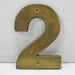 Brass Number Two or Number 2 in Brass