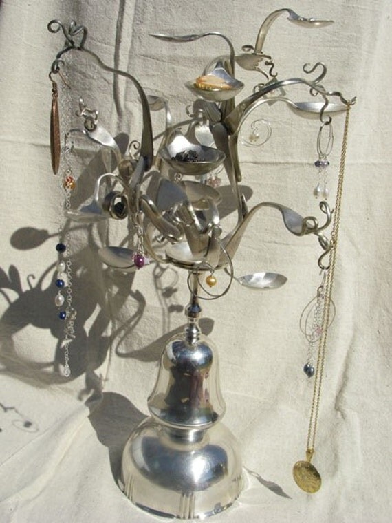Jewellery/Jewelry Tree Recycled Silver Plated Cutlery and