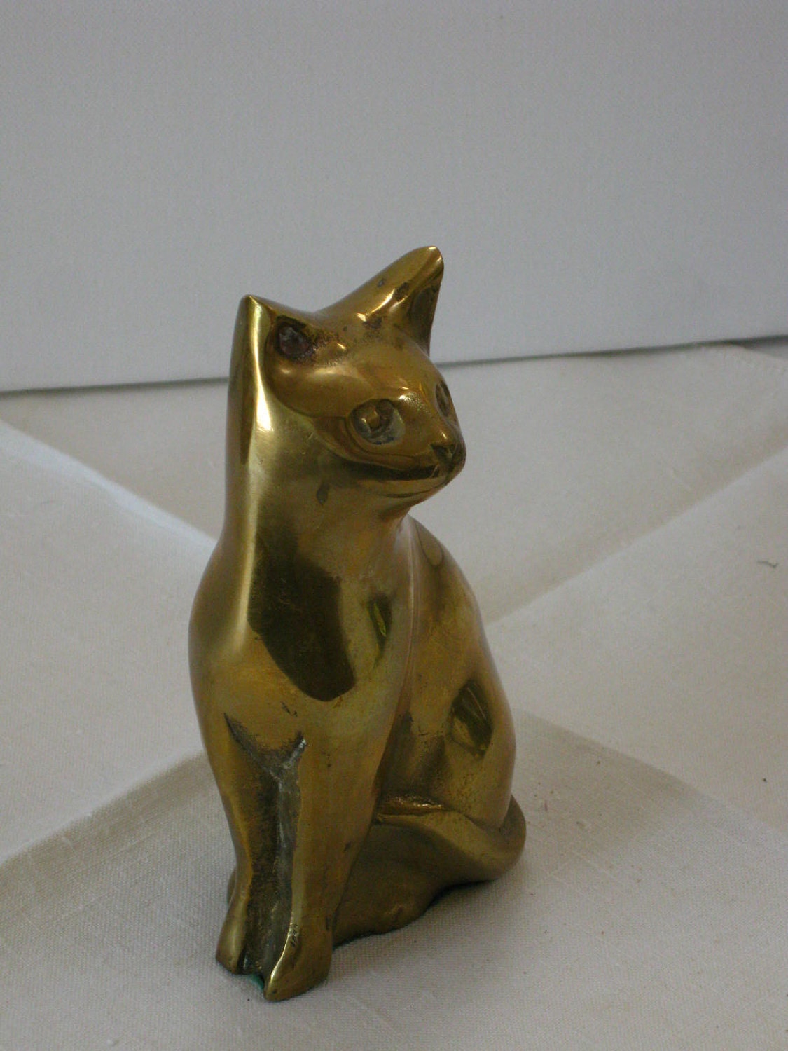 vintage brass cat figurines