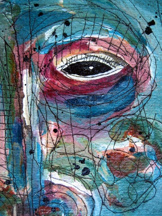 Original Art Abstract Tar Paper Painting by Julie Steiner