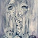 White Art Modern Girl Painting Original Abstract Figure Portrait