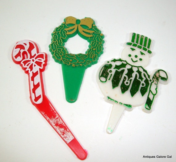 Wreath, Christmas christmas Vintage toppers Topper, Cane Cupcake Candy vintage  cupcake Picks, Cake,