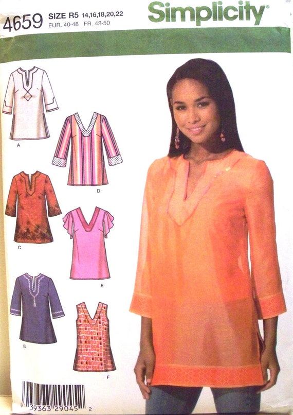 simplicity pattern 4659 misses tunic tops by thewildstrawberries