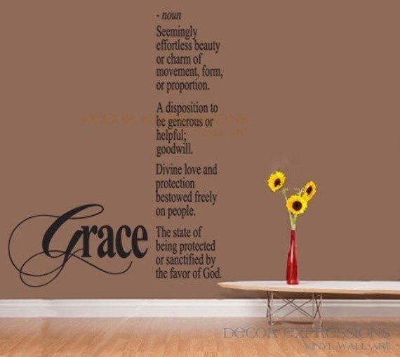 Items similar to Wall Decal Definition Grace Large Wall Art on Etsy