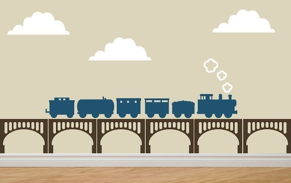 decals playroom etsy wall BRIDGE Decals Sticker Original TRAIN Graphics and Vinyl Kit Removable