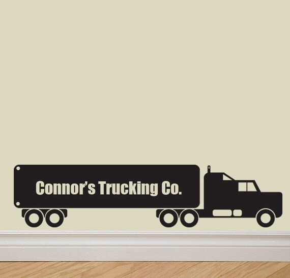 Custom Semi Truck with your NAME Vinyl Decal Lettering Sticker
