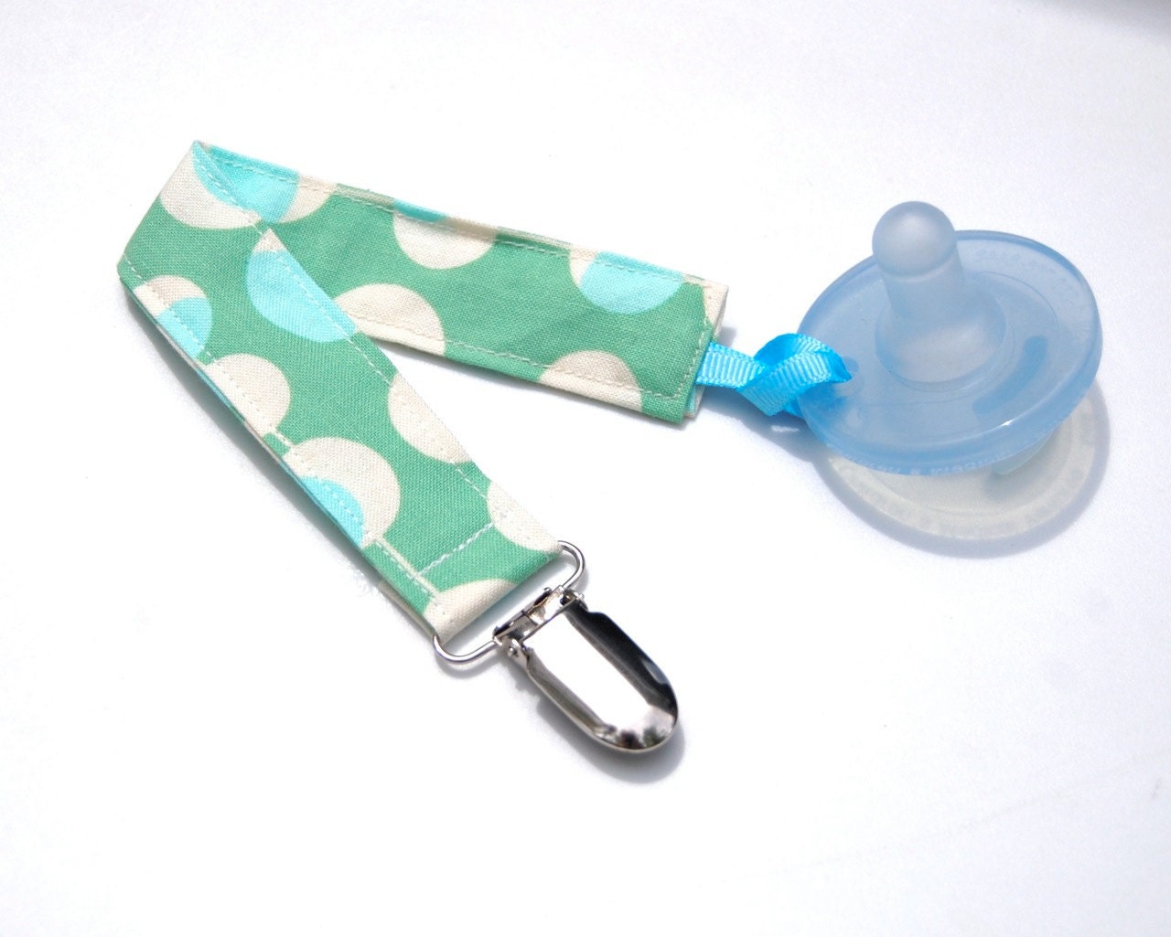Soothie Pacifier Clips Martini Dot Blue and Green Gumdrop