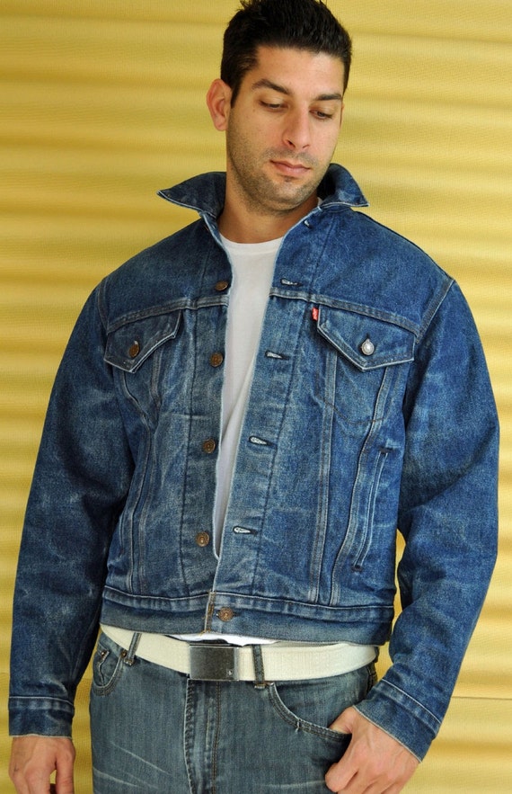 70s vintage LEVI jacket distressed & worn MENS levi denim