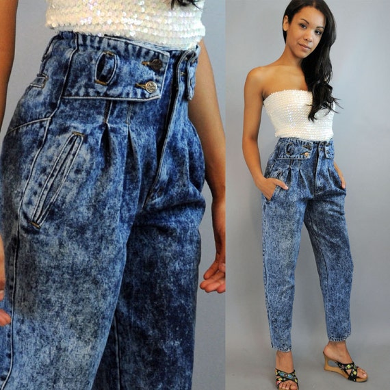 high waisted jeans 80s fashion