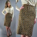 60s high waist skirt - Tami Sophisticates Label earthy plaid skirt / chunky wool PENCIL SKIRT / aline skirt XS/S Extra Small / Small