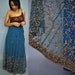 60s Vintage FESTIVAL MAXI Skirt / Sheer Beaded Ethnic Long Maxi Skirt / 3 Layers & Gold Brocade Embroidery M / L