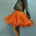 50s vintage ORANGE TULLE Petticoat / 2 Layer Ruffled Tutu Petti Skirt S / M small / medium