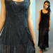 80s dress BOHEMIAN dress / SHEER Beaded Black Dress / long maxi dress / Made in India S / M small / medium
