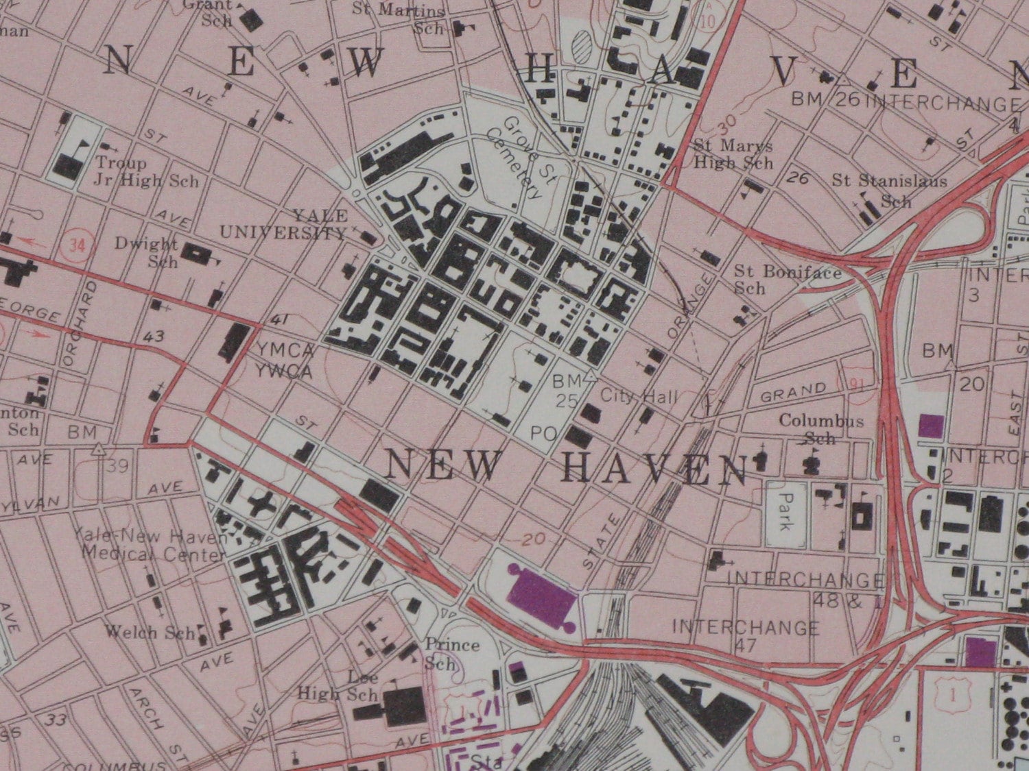 Pdf map Yale University New Haven Connecticut