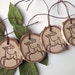 Wood Gift Tags - 5 Rustic Birch Wood Wooden Holiday Ornaments - A natural embellishment for gift bags and boxes, baked goods, and more