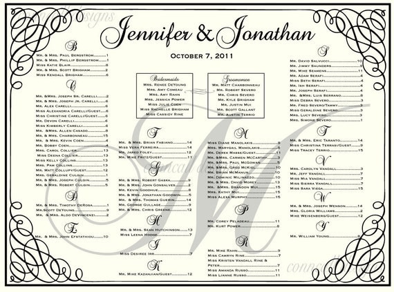 Free Wedding Seating Chart Poster Template