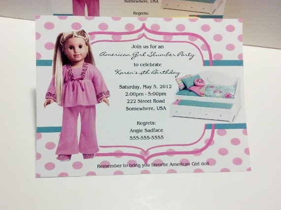 American Girl Doll Invitations 7
