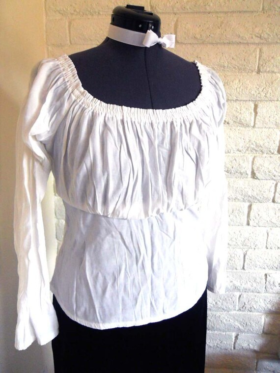 Chemise under corset top pirate blouse white