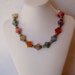 Diamond shape Agate Rainbow Jewels Necklace