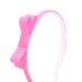 Skinny Pink Bow Headband - Solid Carnation Pink w/ Pink Bow